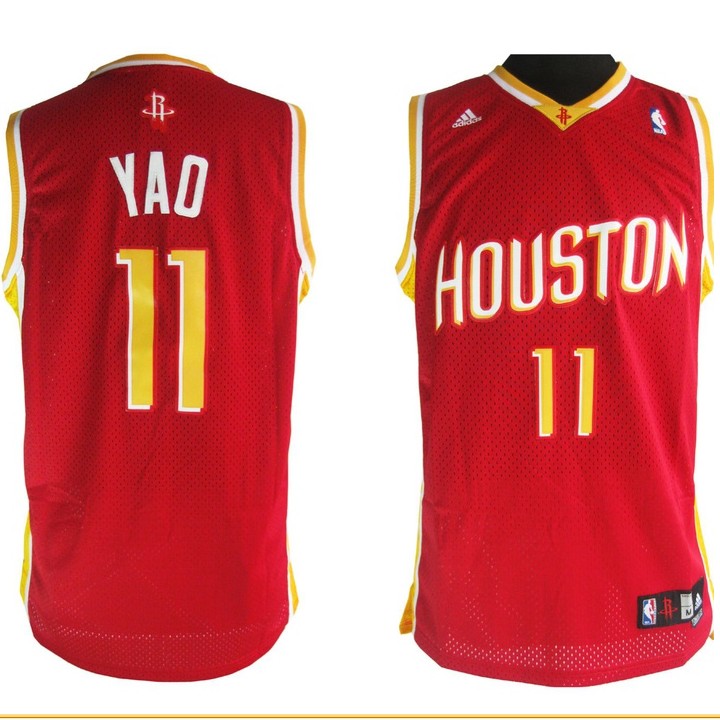 Men's  Yao Ming Houston Rockets red swingman jersey